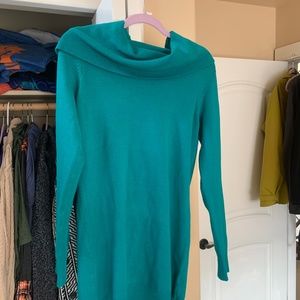Ladies cowl neck tunic sweater dress